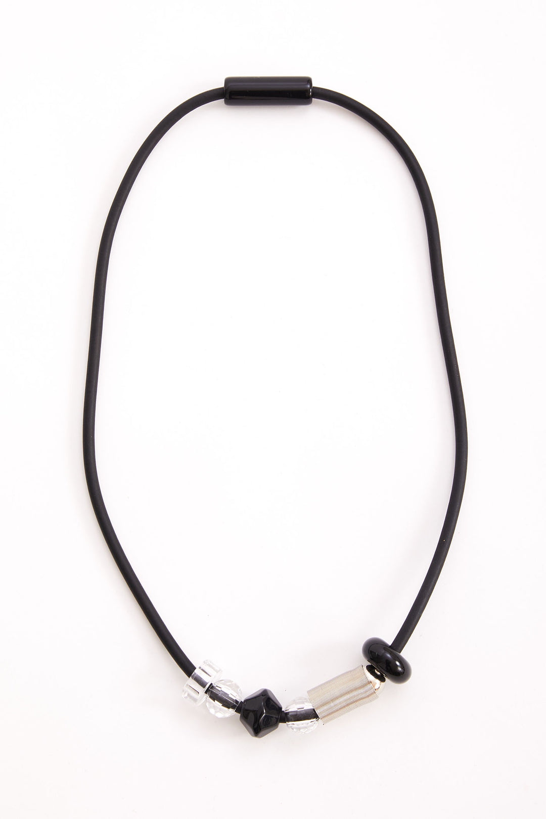 Naya 321 Black Clear Bead Necklace - Dotique