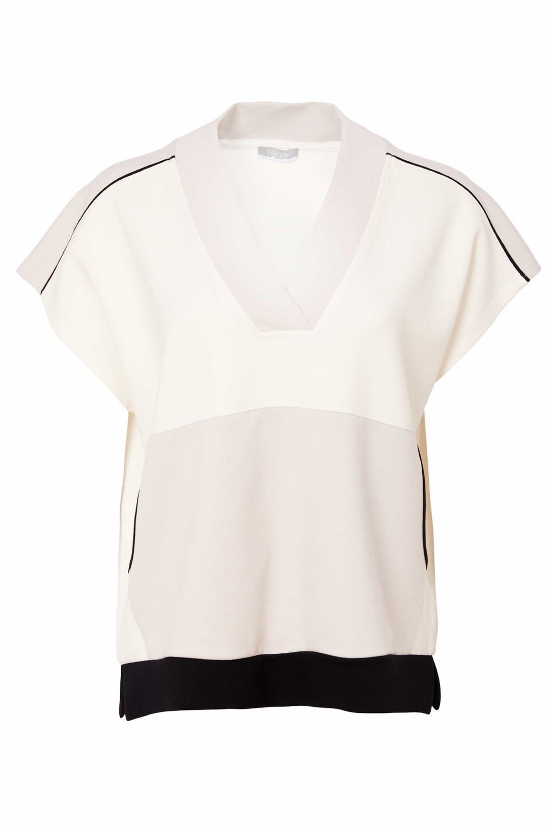 Naya NAS25128 Black Stripe Print Top - Dotique - Naya