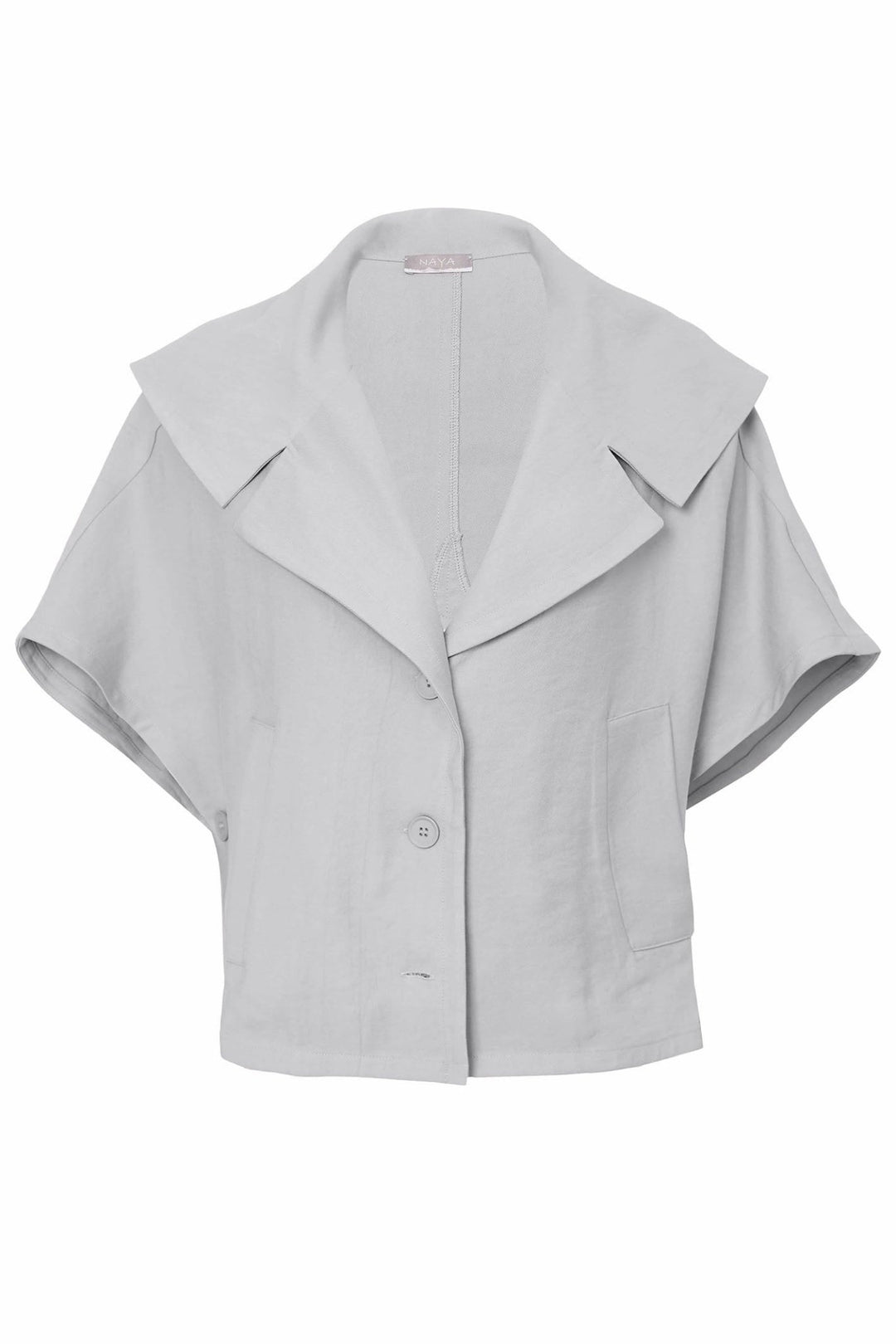 Naya NAS25169 Silver Shawl Collar Jacket - Dotique - Naya
