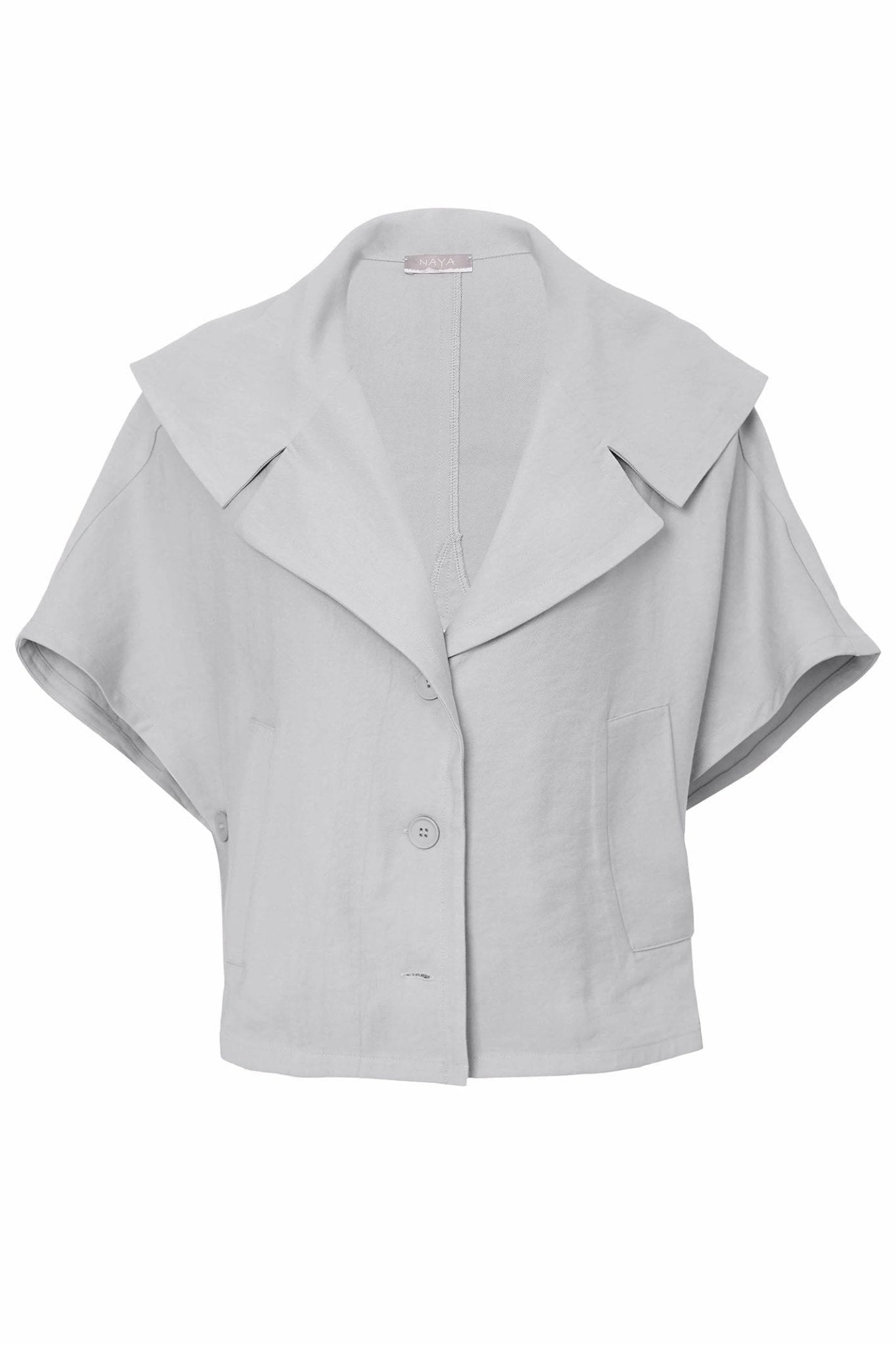 Naya NAS25169 Silver Shawl Collar Jacket - Dotique - Naya