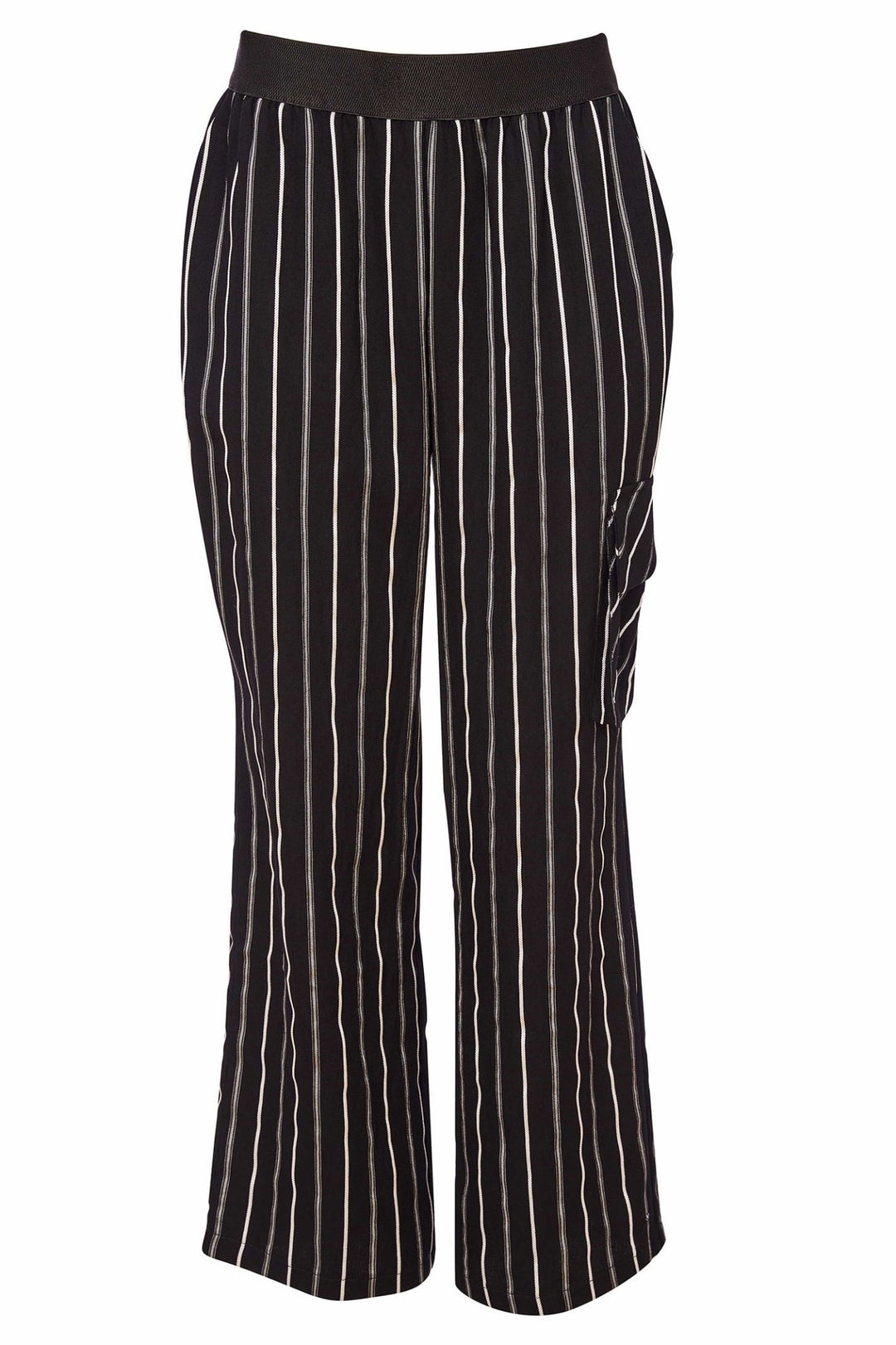 Naya NAS25174 Black Striped Pull - On Trousers - Dotique - Naya