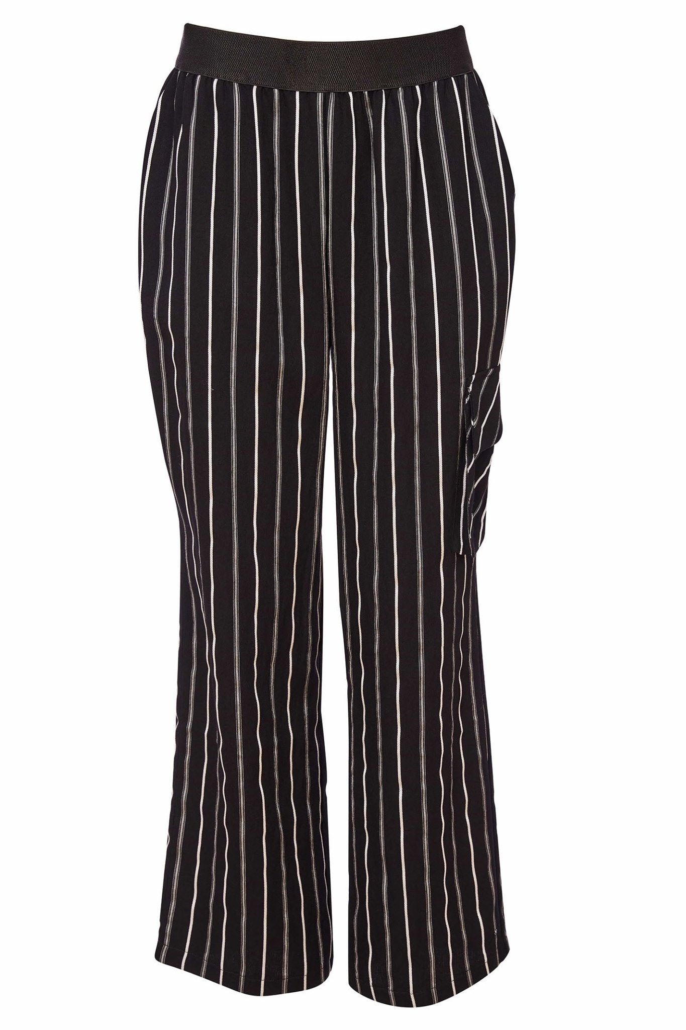 Naya NAS25174 Black Striped Pull - On Trousers - Dotique - Naya