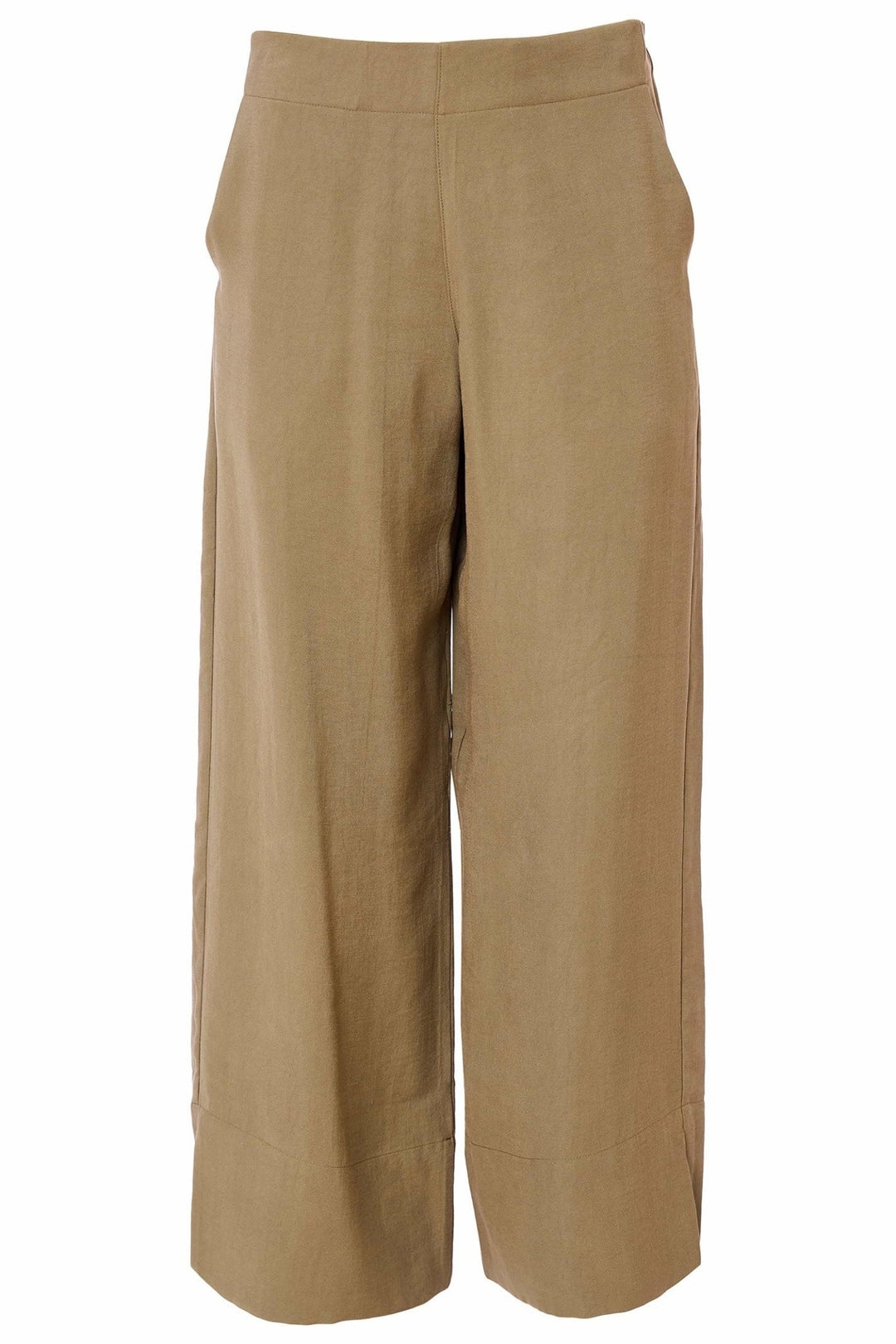 Naya NAS25271 Army Green Wide Leg Crop Trousers - Dotique - Naya