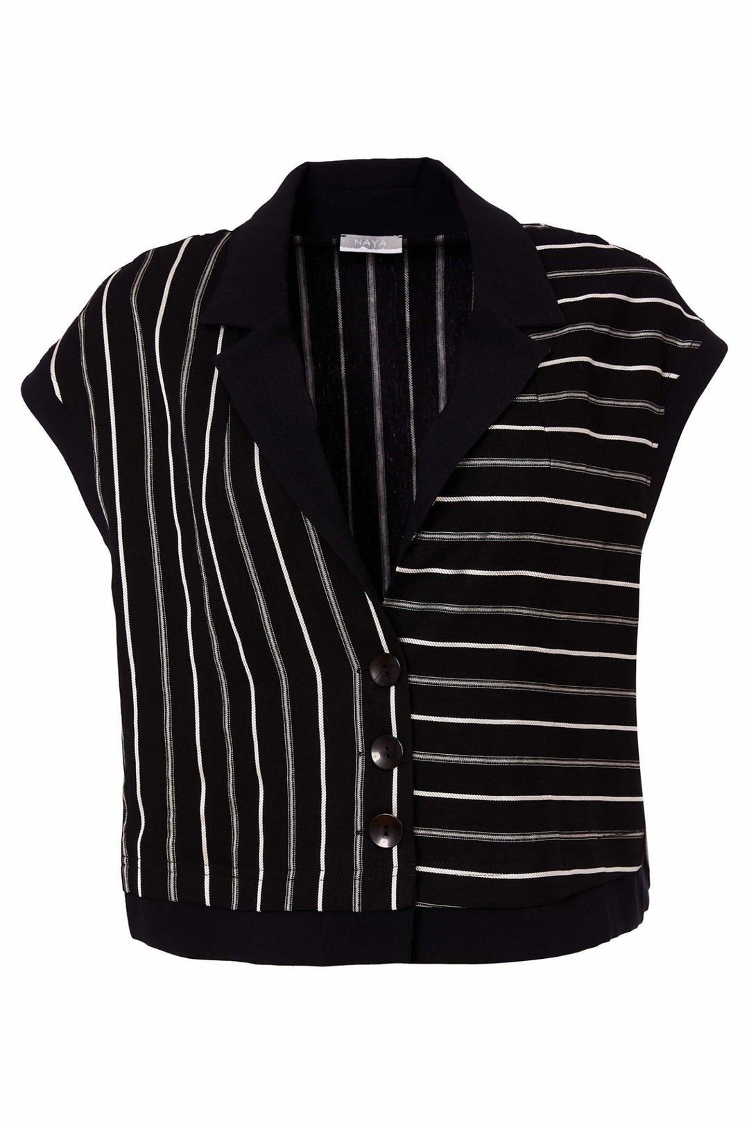 Naya NAS25281 Stripe Waistcoat Contrasting Hem - Dotique - Naya