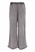 Front view of Naya NAS26137 Granite Grey Wide Leg Pull-On Trousers by Naya Shop Naya at Dotique