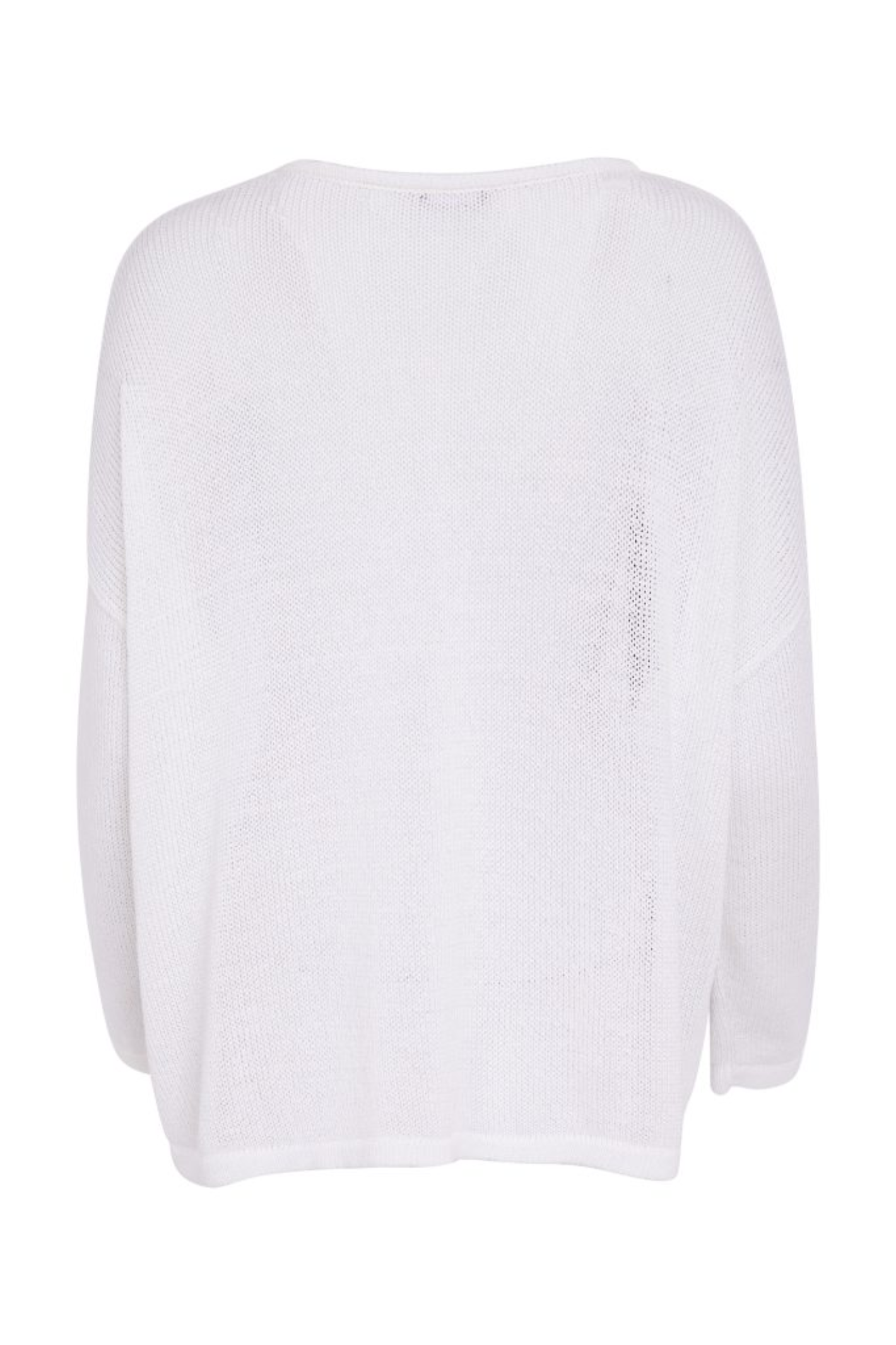 Back view of Naya NAS26142 White Dove Grey Spot Print Organic Jumper by Naya, shop Naya at Dotique in minimalist knitwear style