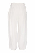 Naya NAS26153 White Pull-On Trousers with elastic waistband by Naya, shop Naya at Dotique for relaxed summer styles