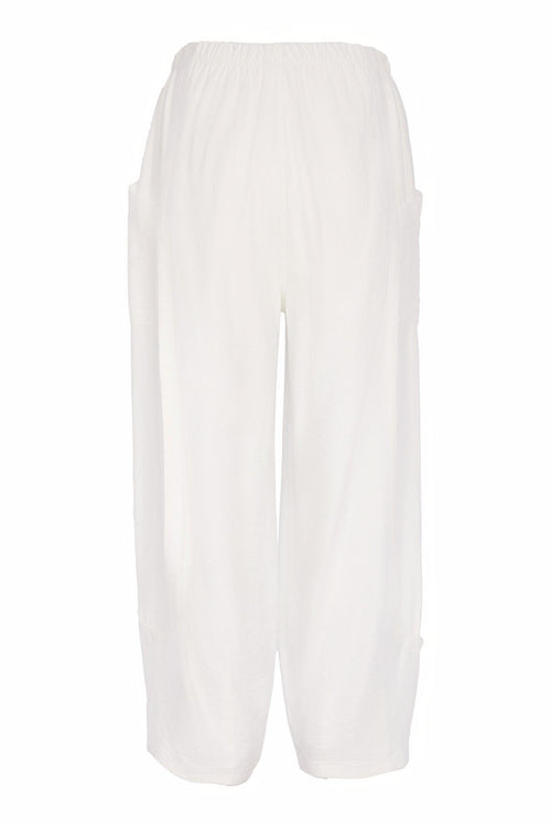 Naya NAS26153 White Pull-On Trousers with elastic waistband by Naya, shop Naya at Dotique for relaxed summer styles