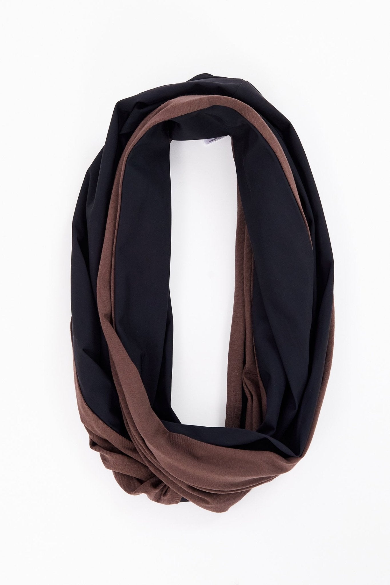 Naya NAW25113 Cocoa Black Two Tone Jersey Neck Scarf - Dotique - Naya