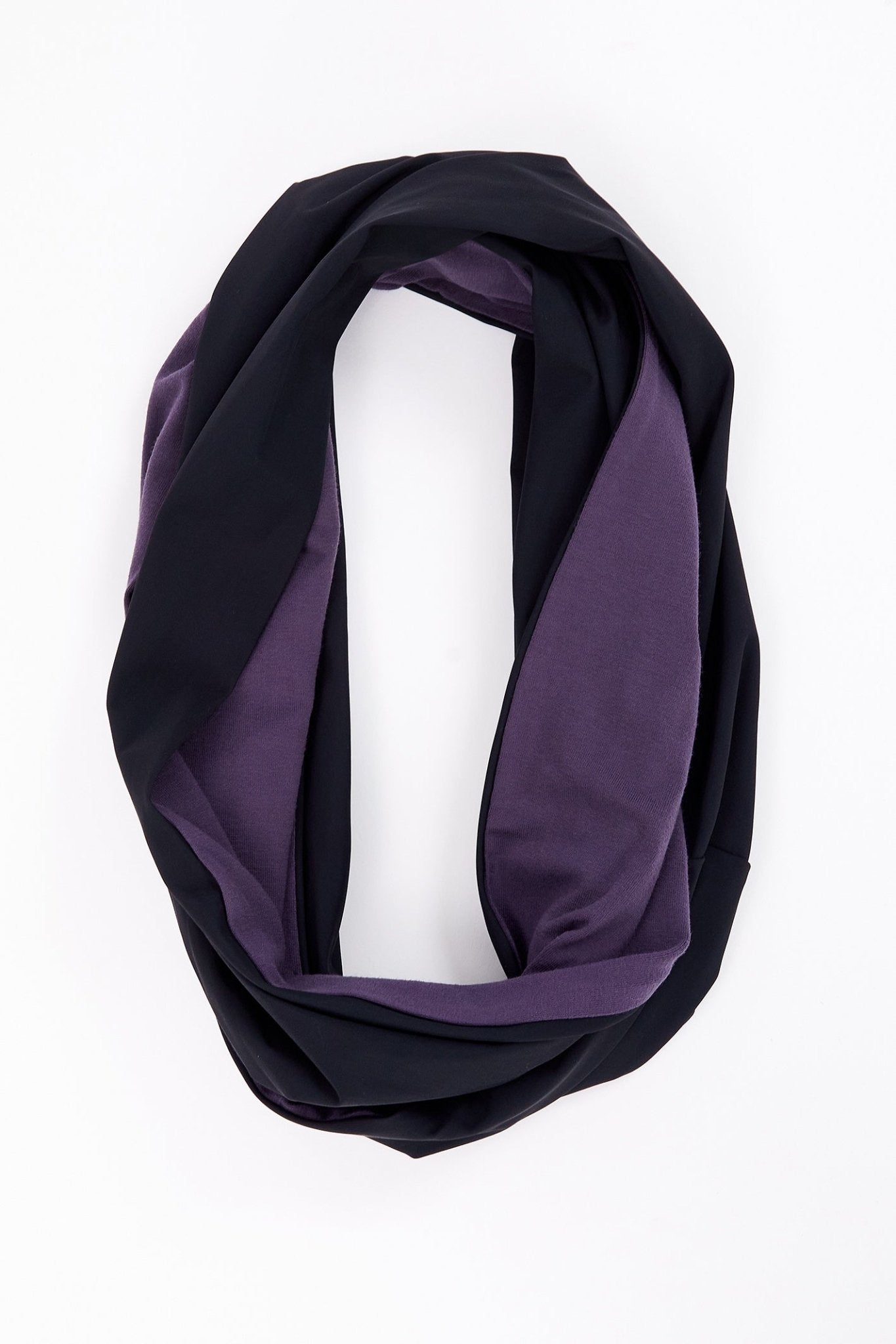Naya NAW25113 Mulberry Black Two Tone Soft Jersey Scarf - Dotique - Naya