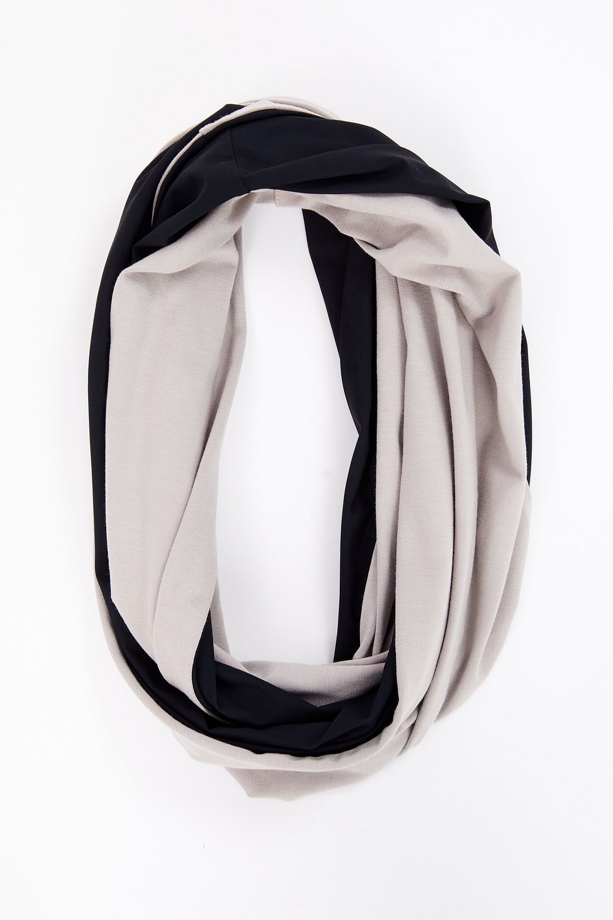Naya NAW25113 Taupe Black Two Tone Soft Jersey Scarf