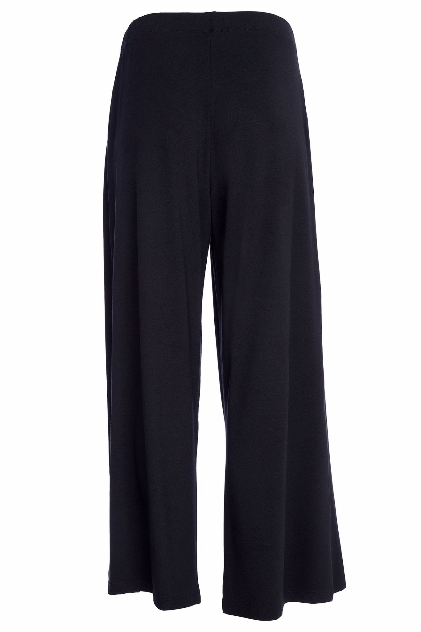 Naya NAW25138 Black Wide Leg Soft Trouser with Inverted Pleat Detail - Dotique - Naya
