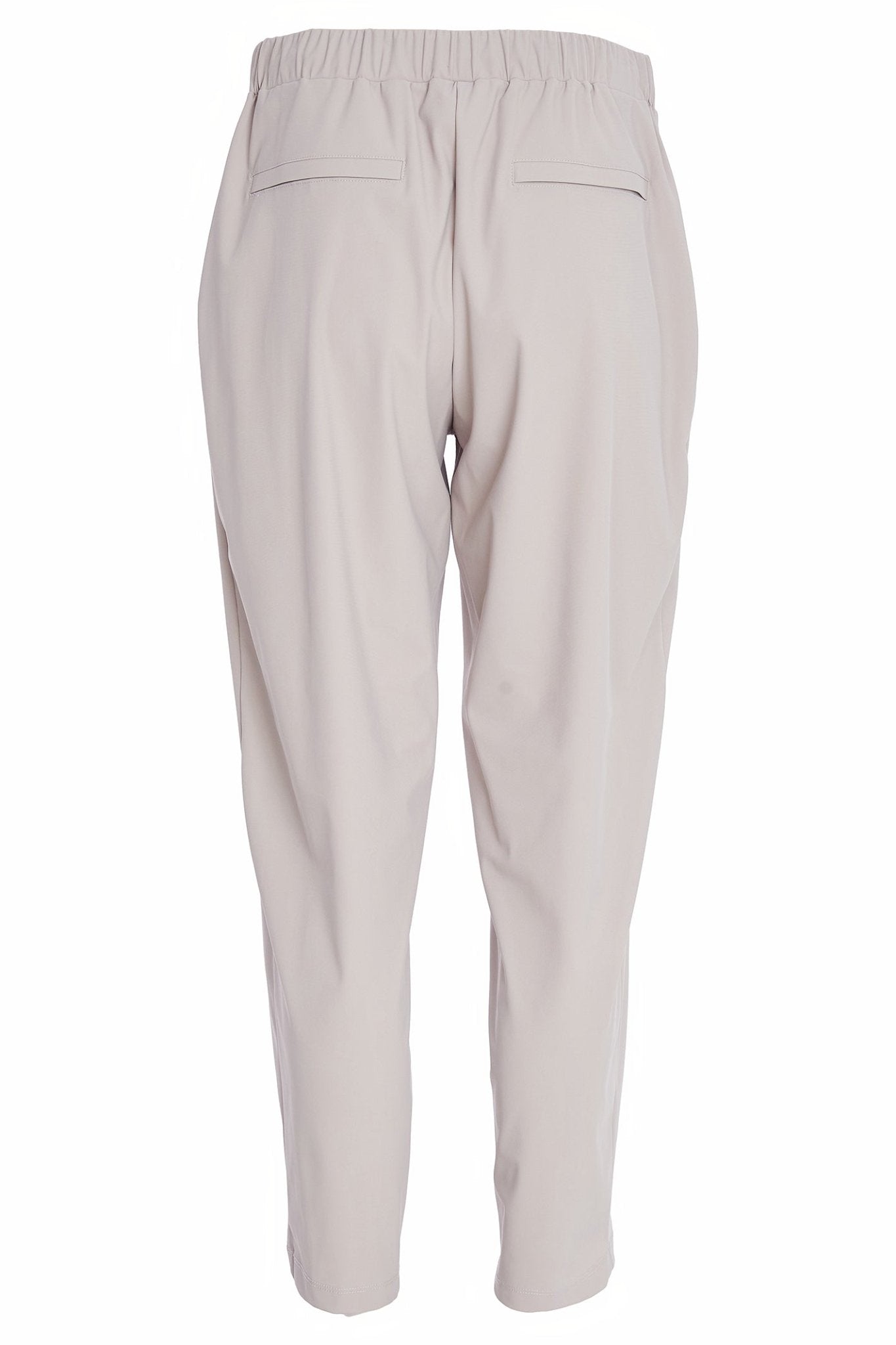 Naya NAW25143 Taupe Slim Leg Drawstring Trouser with Jeet Pocket at Front - Dotique - Naya
