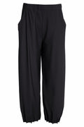 Naya NAW25153 Black Wide Leg Trouser with Tuck Hem Detail - Dotique - Naya