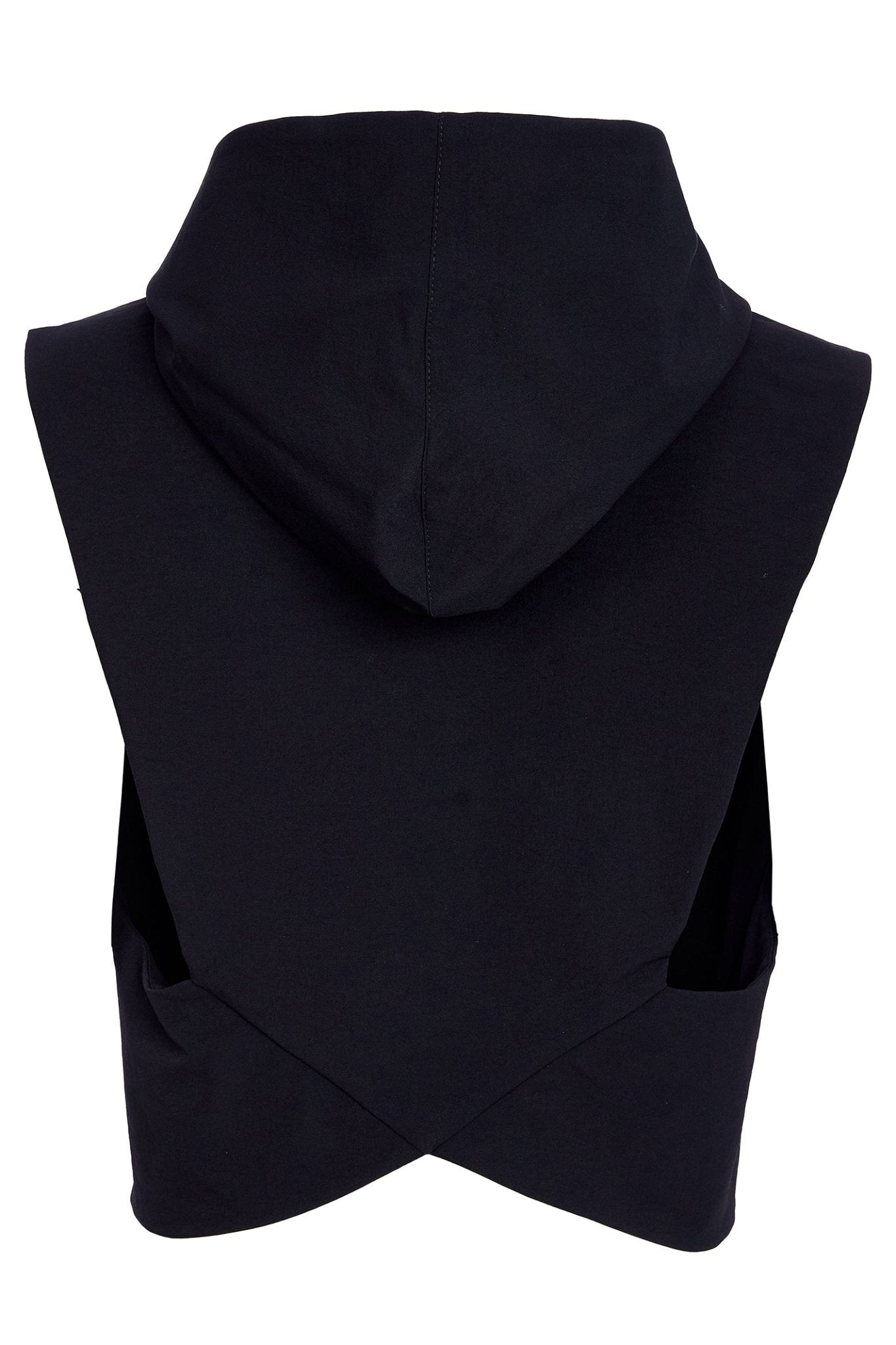 Naya NAW25194 Black Hooded Waistcoat with D Ring trim at Pocket - Dotique - Naya