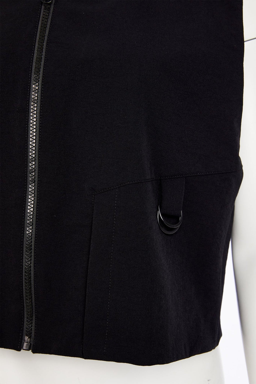 Naya NAW25194 Black Hooded Waistcoat with D Ring trim at Pocket - Dotique - Naya