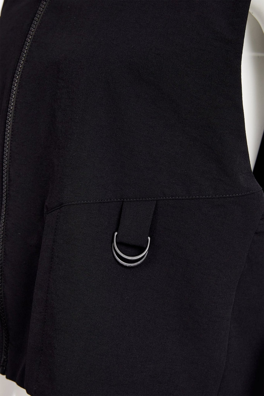 Naya NAW25194 Black Hooded Waistcoat with D Ring trim at Pocket - Dotique - Naya