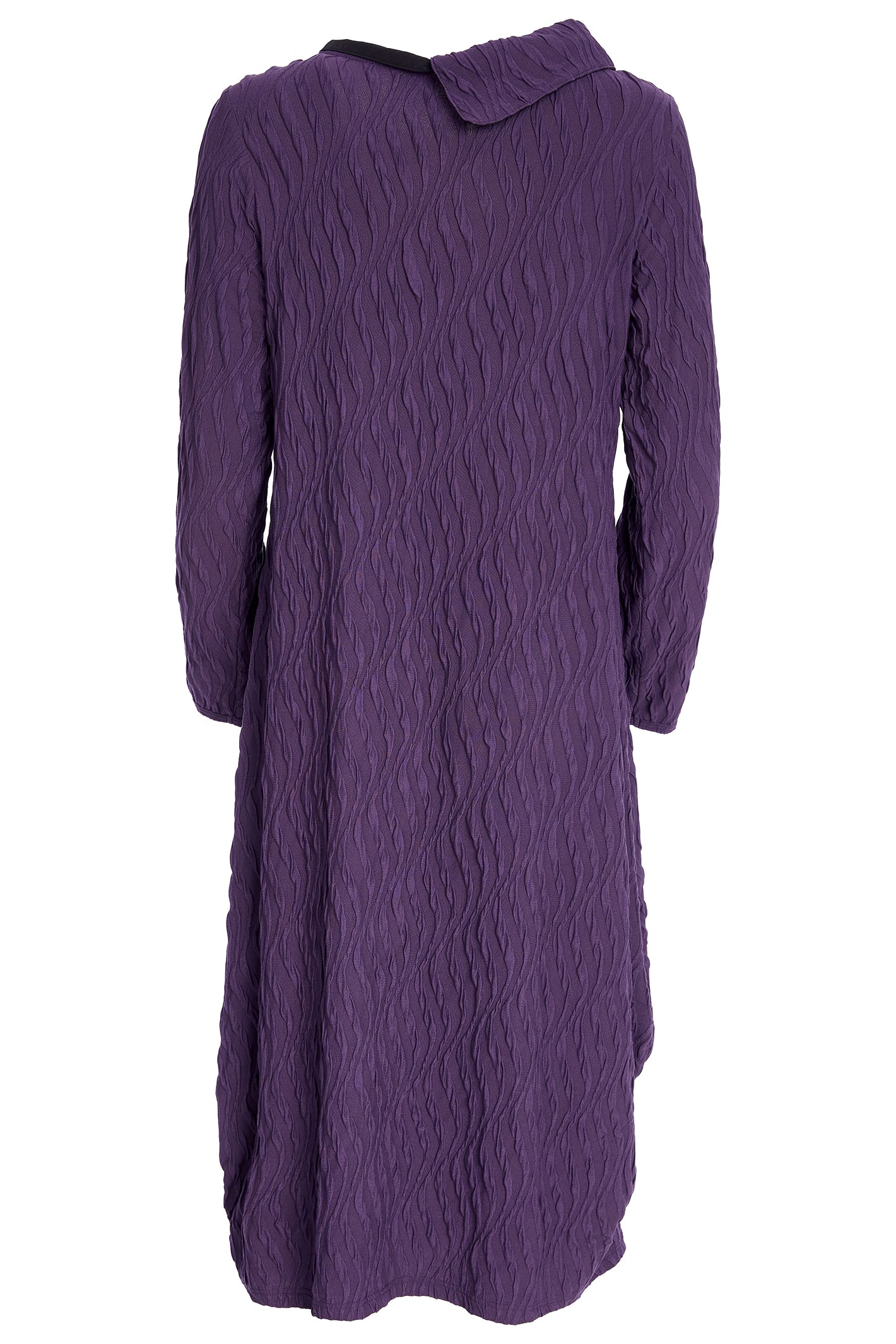 Naya NAW25231 Purple Embossed Knit Dress with Cut Away Collar – Colour 41