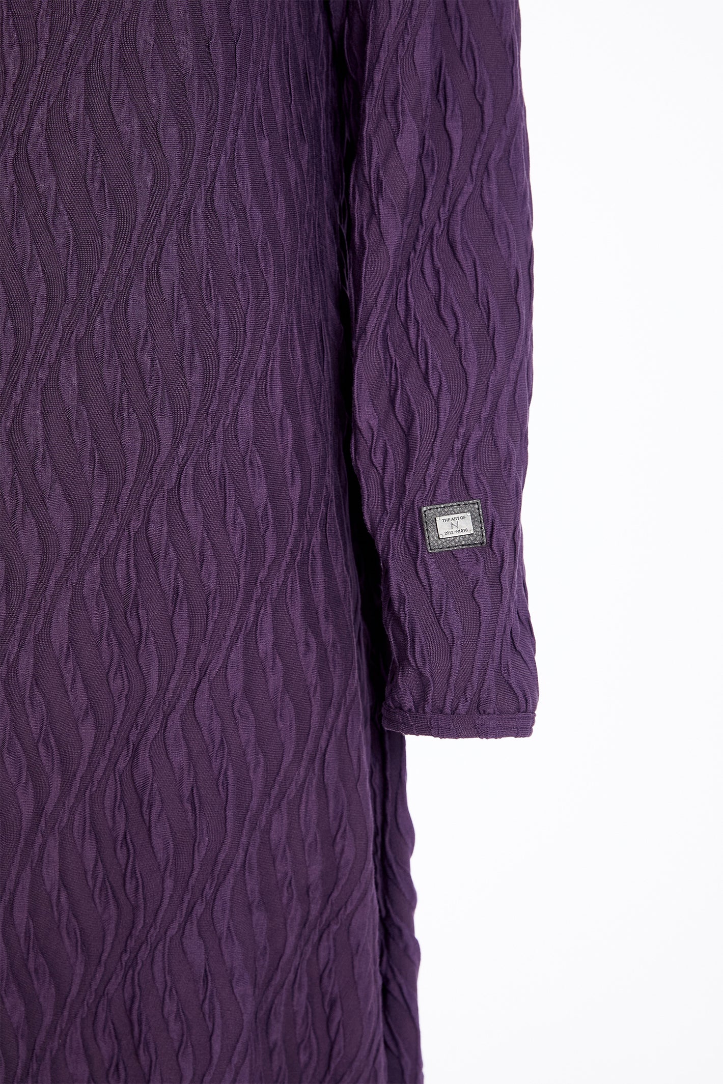 Naya NAW25231 Purple Embossed Knit Dress with Cut Away Collar – Colour 41