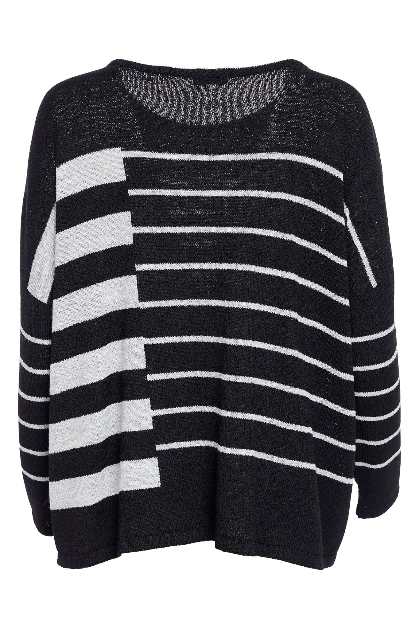 Black and white striped sweater on a white background