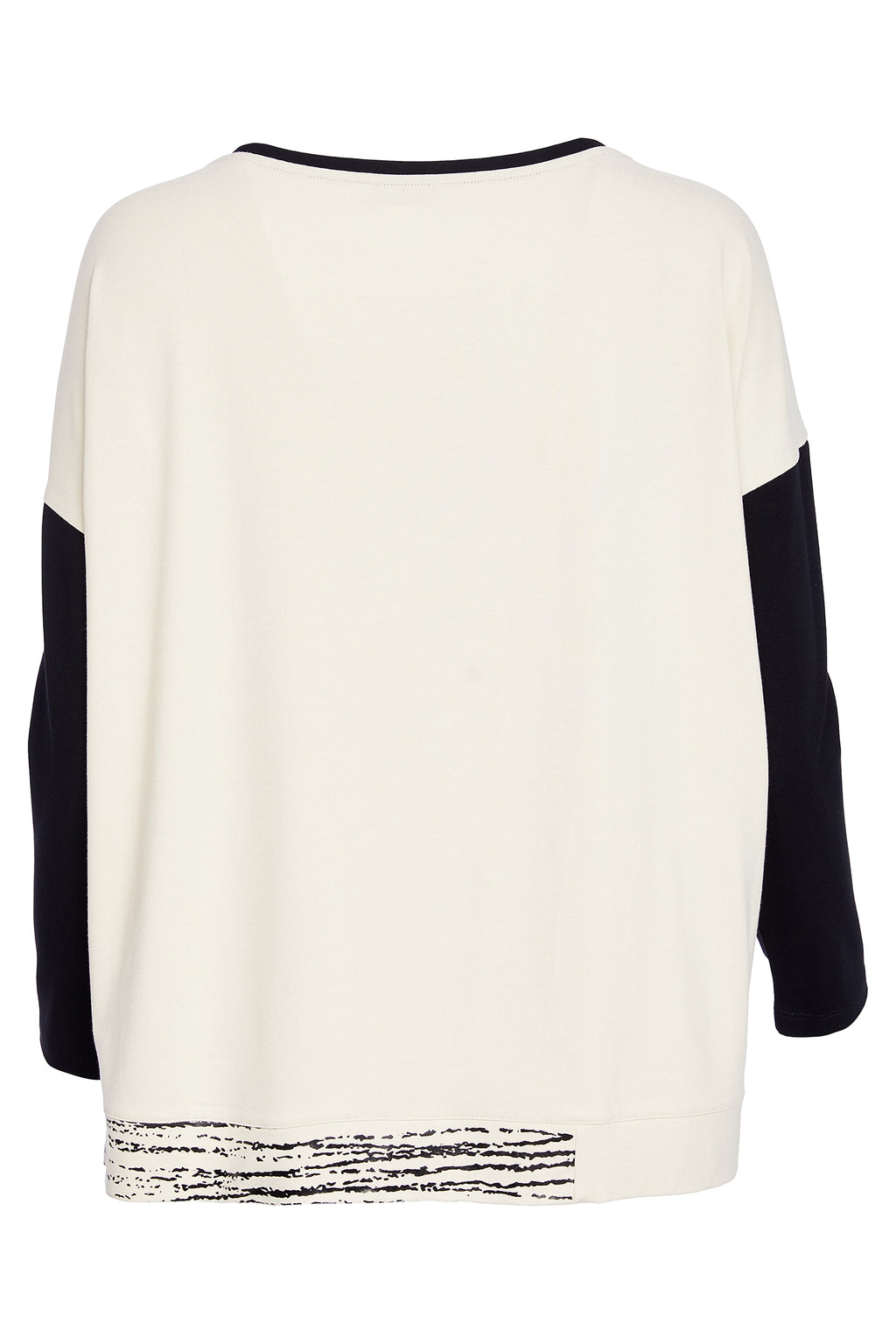 Naya NAW25307 Sand Black Placement Cube Top With Contrast Sleeve