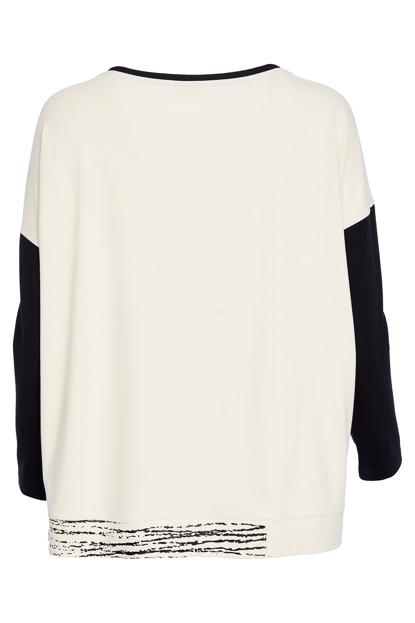 Naya NAW25307 Sand Black Placement Cube Top With Contrast Sleeve