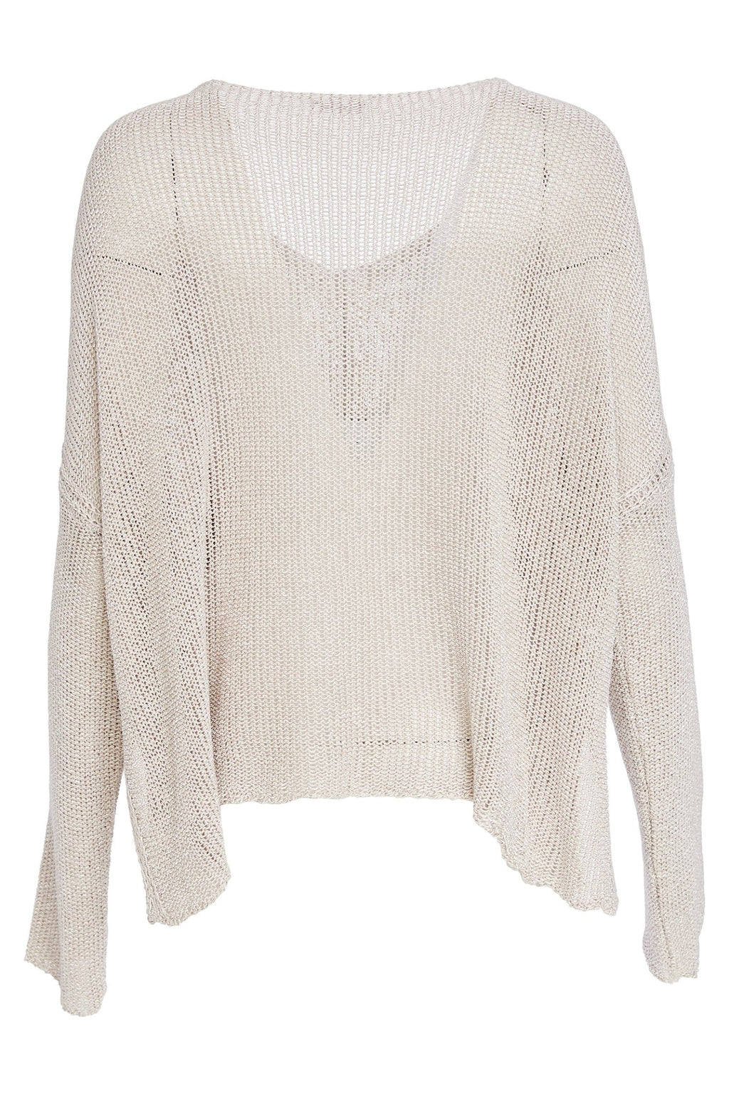 Beige knitted sweater on a white background