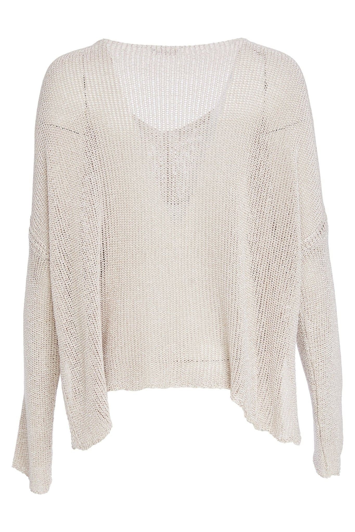 Beige knitted sweater on a white background