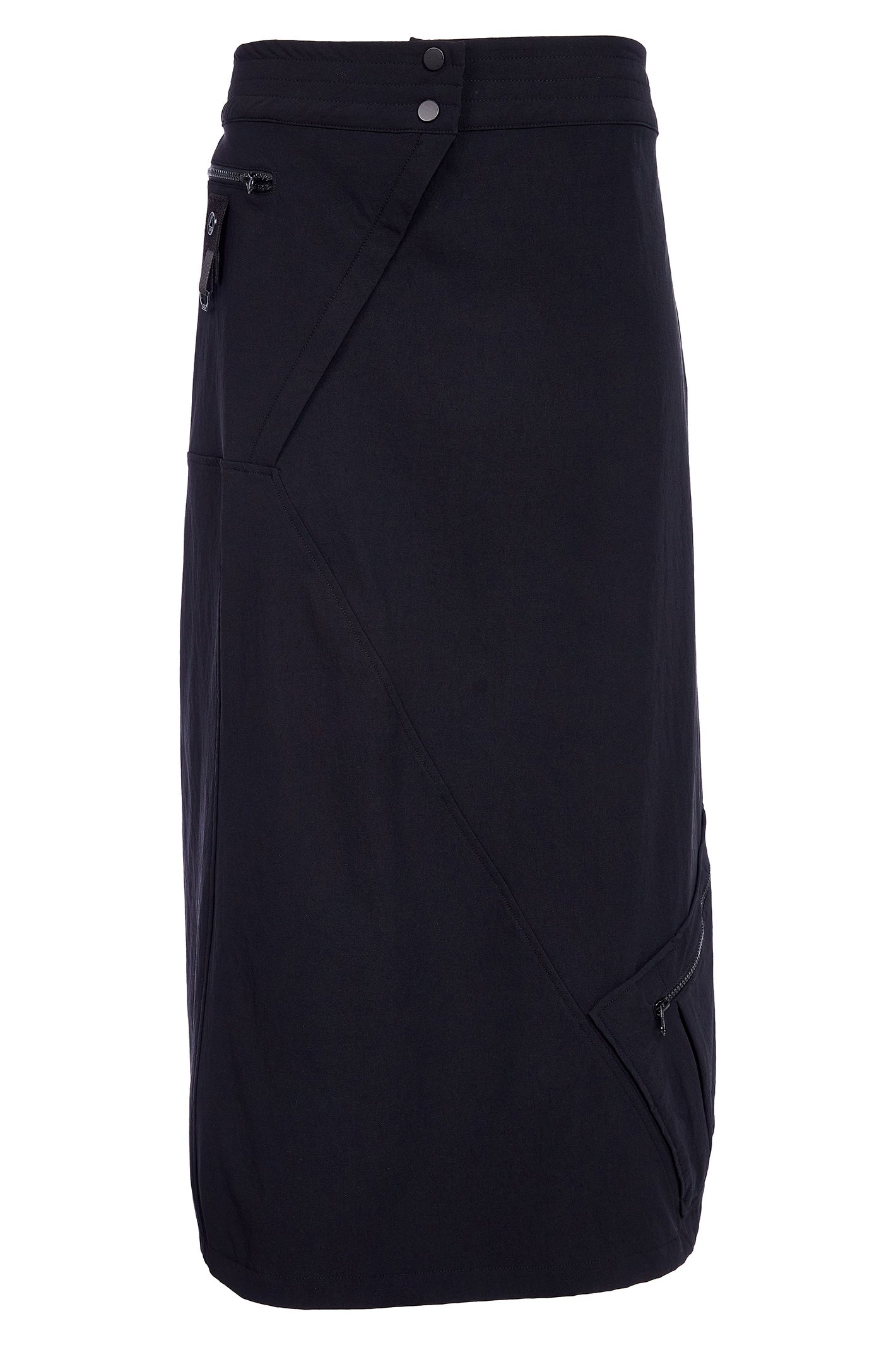 Naya NAW25345 Black Panelled Skirt with Stud at Waist and Zip Details – Colour 09