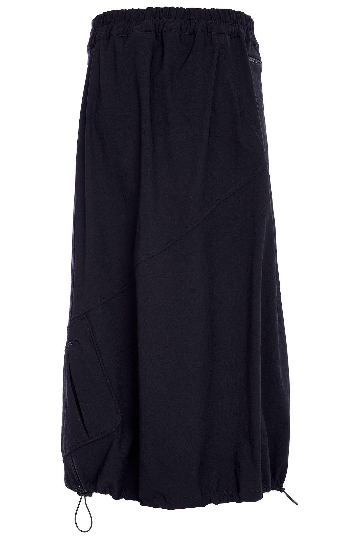 Naya NAW25345 Black Panelled Skirt with Stud at Waist and Zip Details – Colour 09