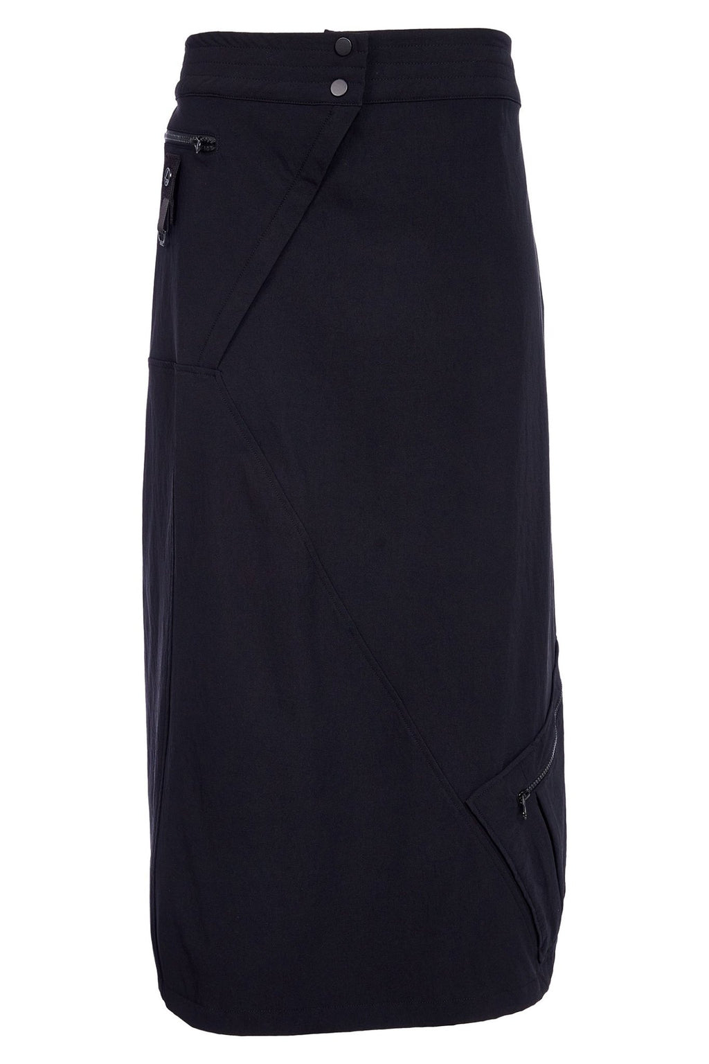 Naya NAW25345 Black Panelled Skirt with Stud at Waist and Zip Details – Colour 09 - Dotique - Naya