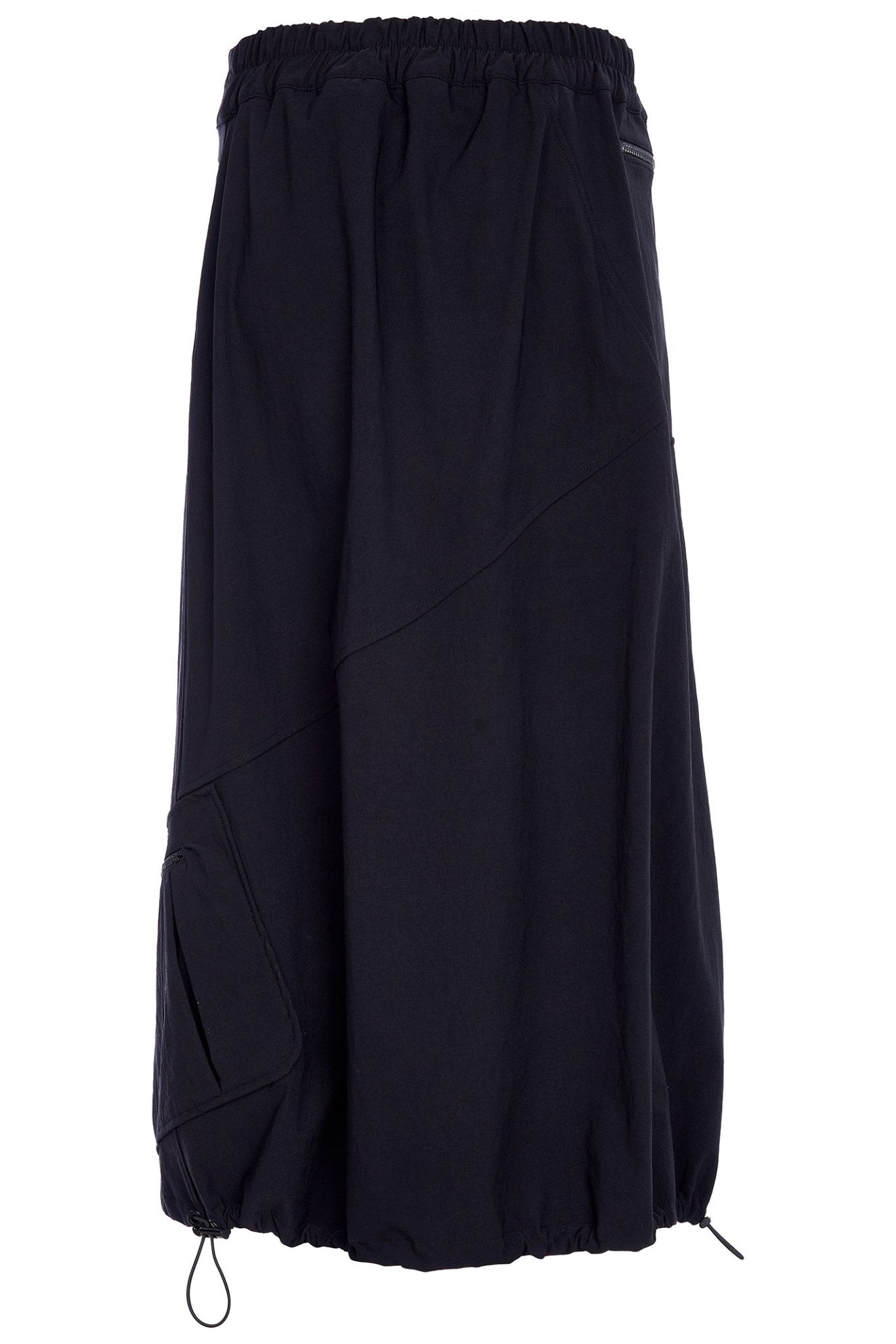Naya NAW25345 Black Panelled Skirt with Stud at Waist and Zip Details – Colour 09 - Dotique - Naya