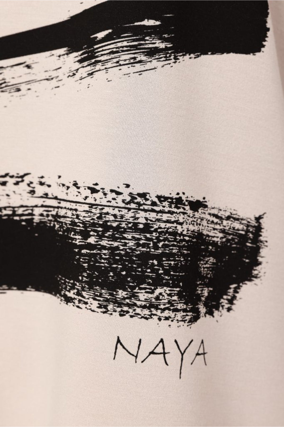 Naya NAW26146 Brush Stroke Placement Print Top Mink/Black