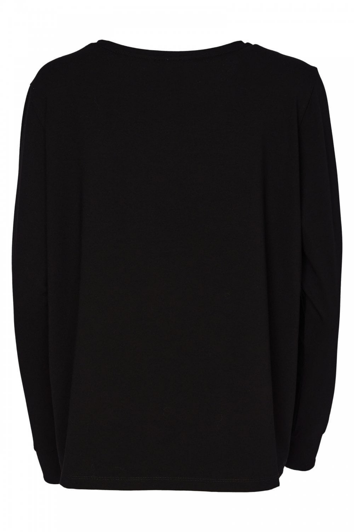 A relaxed NAYA jersey top in black with zesty tigerlily contrast trim at the cuffs and hem. Easy to pull on and easy to wear. Shop at Dotique.