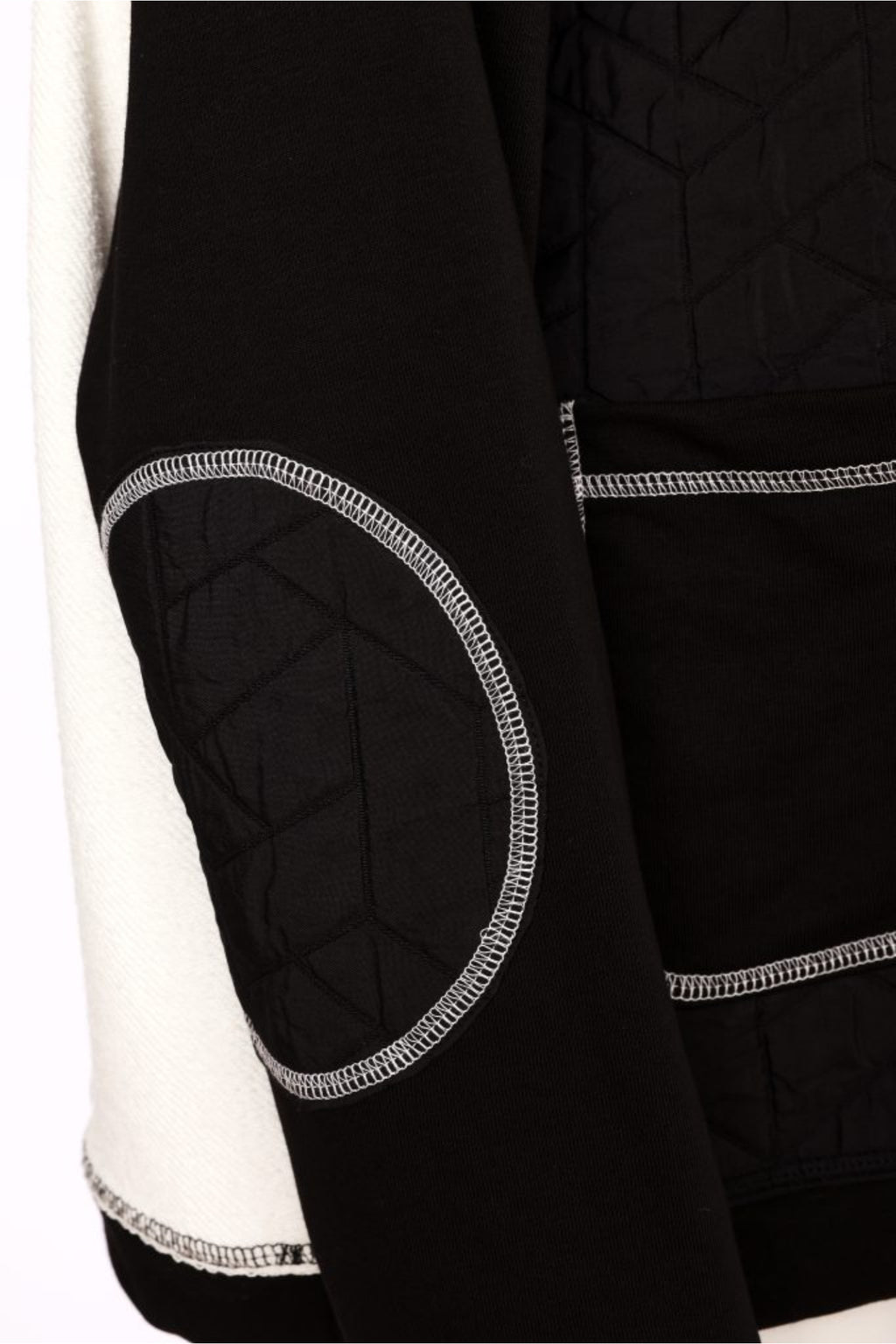 Naya NAW26168 Two Tone Black & Winter White Jacket With Coverseam Stitch Detail