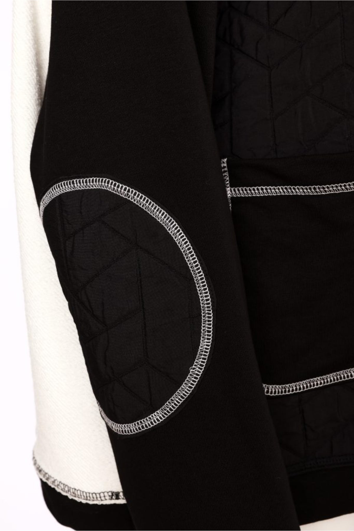 Naya NAW26168 Two Tone Black & Winter White Jacket With Coverseam Stitch Detail