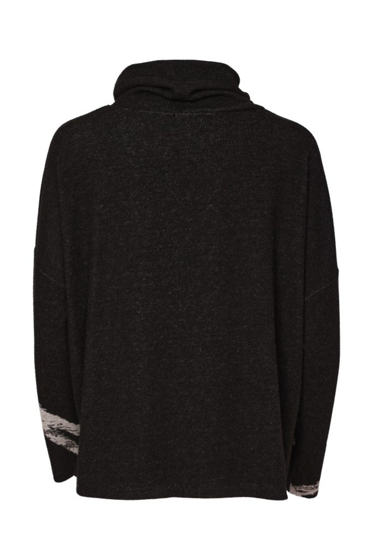 Naya NAW26202 Brush Stroke Print High Neck Top Black/Silver
