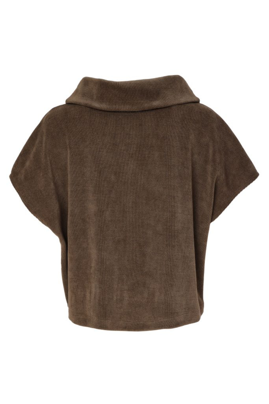 Naya NAW26253 Soft Ribbed Cowl Neck Top With Zip In Side Seam Army