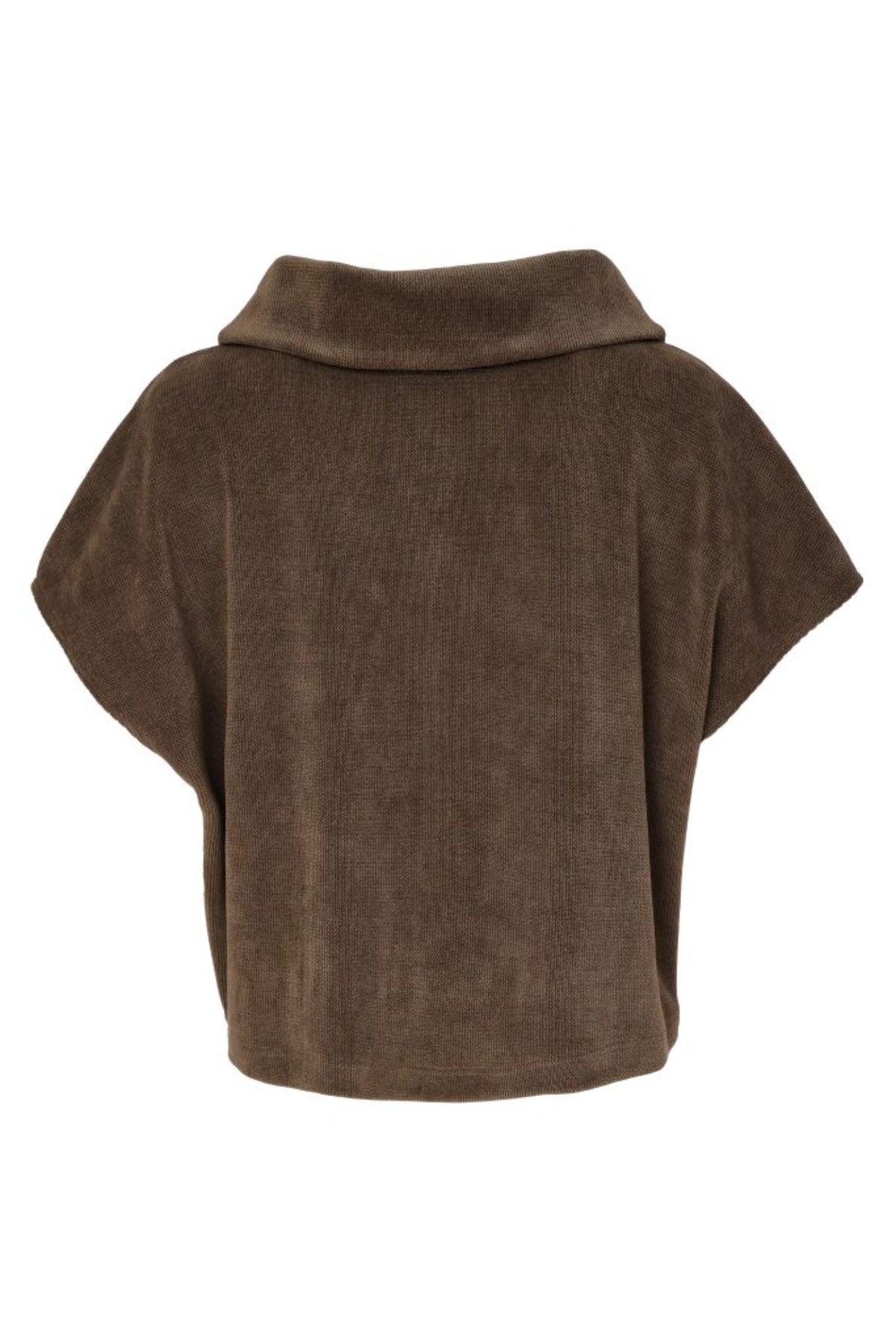 Naya NAW26253 Soft Ribbed Cowl Neck Top With Zip In Side Seam Army