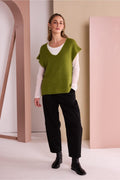 Naya NAW26284 Vee Neck Soft Knit with Extended Shoulder Avocado