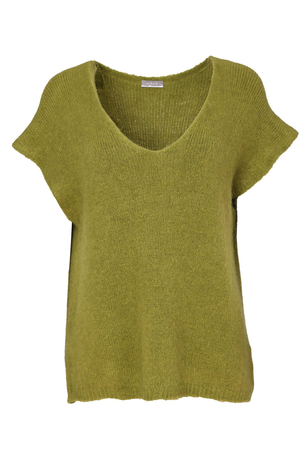 Naya NAW26284 Vee Neck Soft Knit with Extended Shoulder Avocado