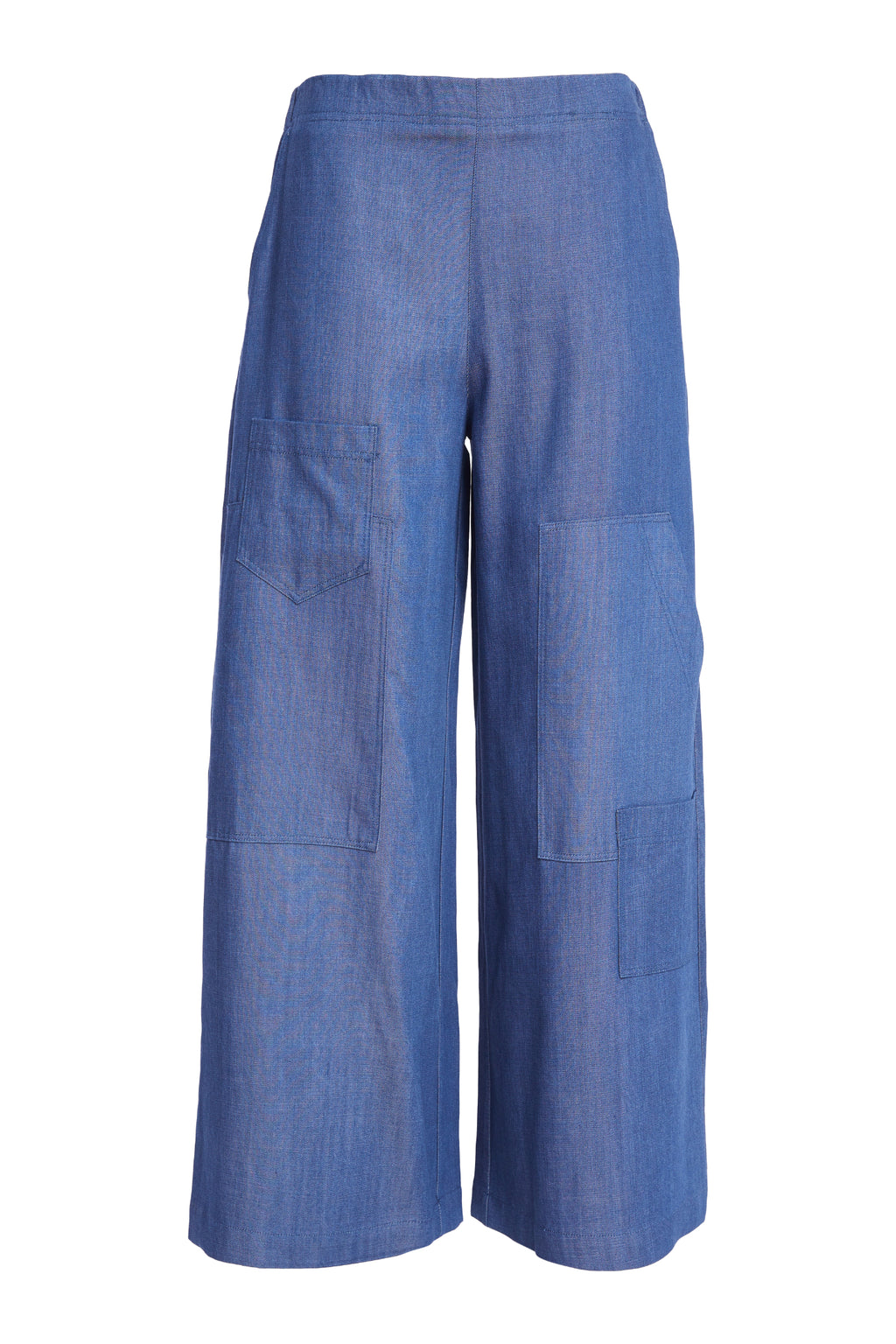 Naya NPA26272 Wide Leg Denim Look Trouser With Pockets Denim Blue