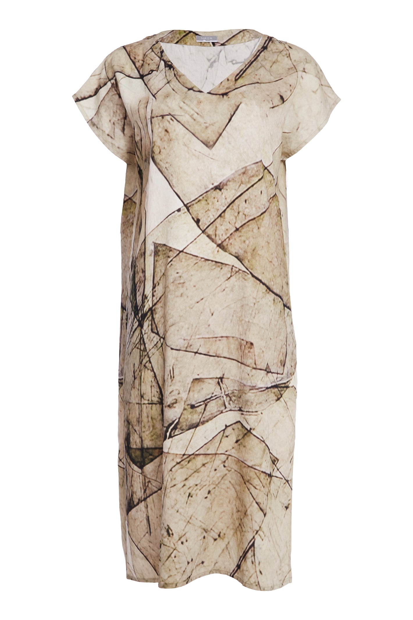 Naya NPA26307 Grapic Print Round Neck Tunic Ash