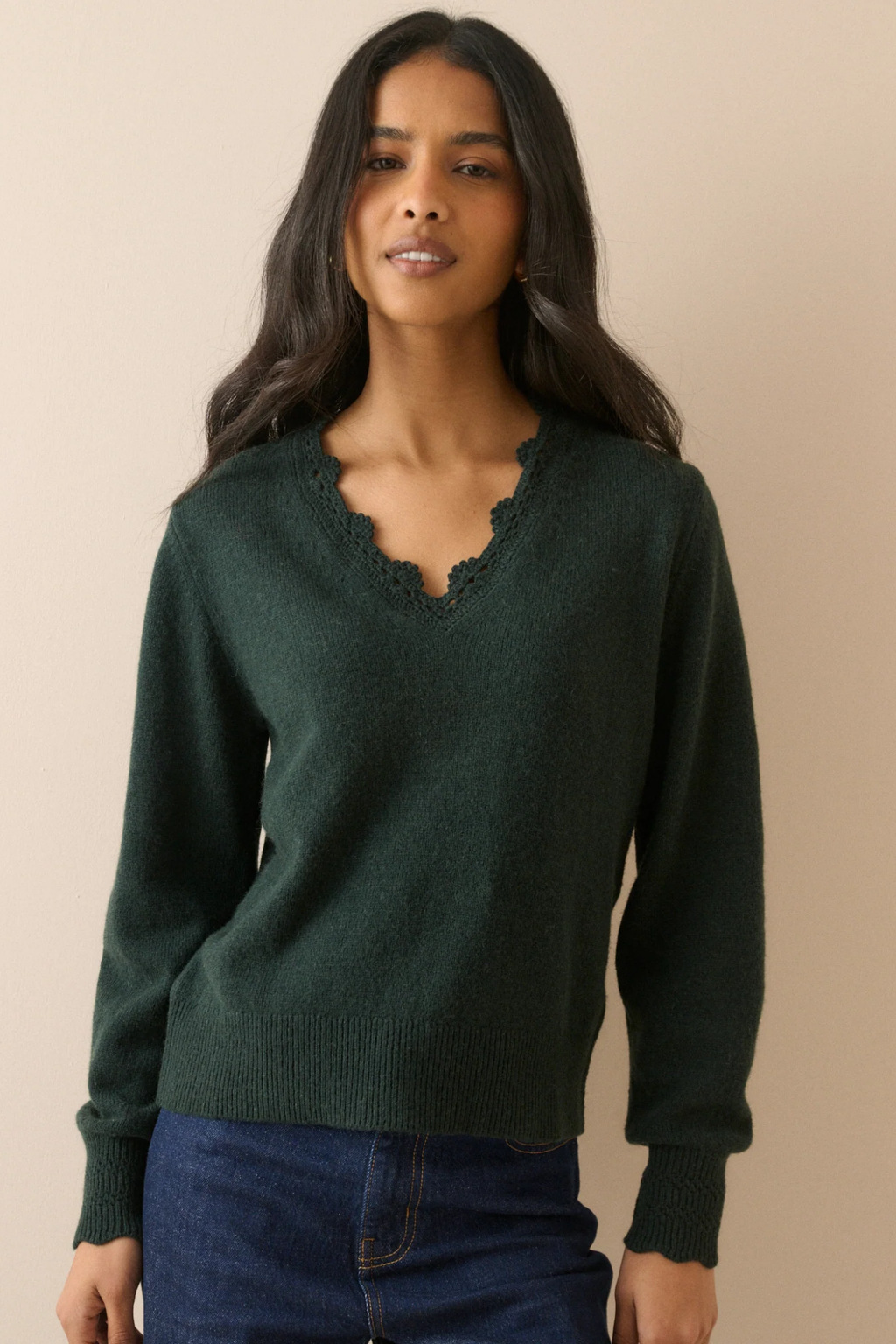 Nobody's Child 2516242003 Crochet Trim Low Back Jumper Green. Nobody's Child. Shop Nobody's Child at Dotique.