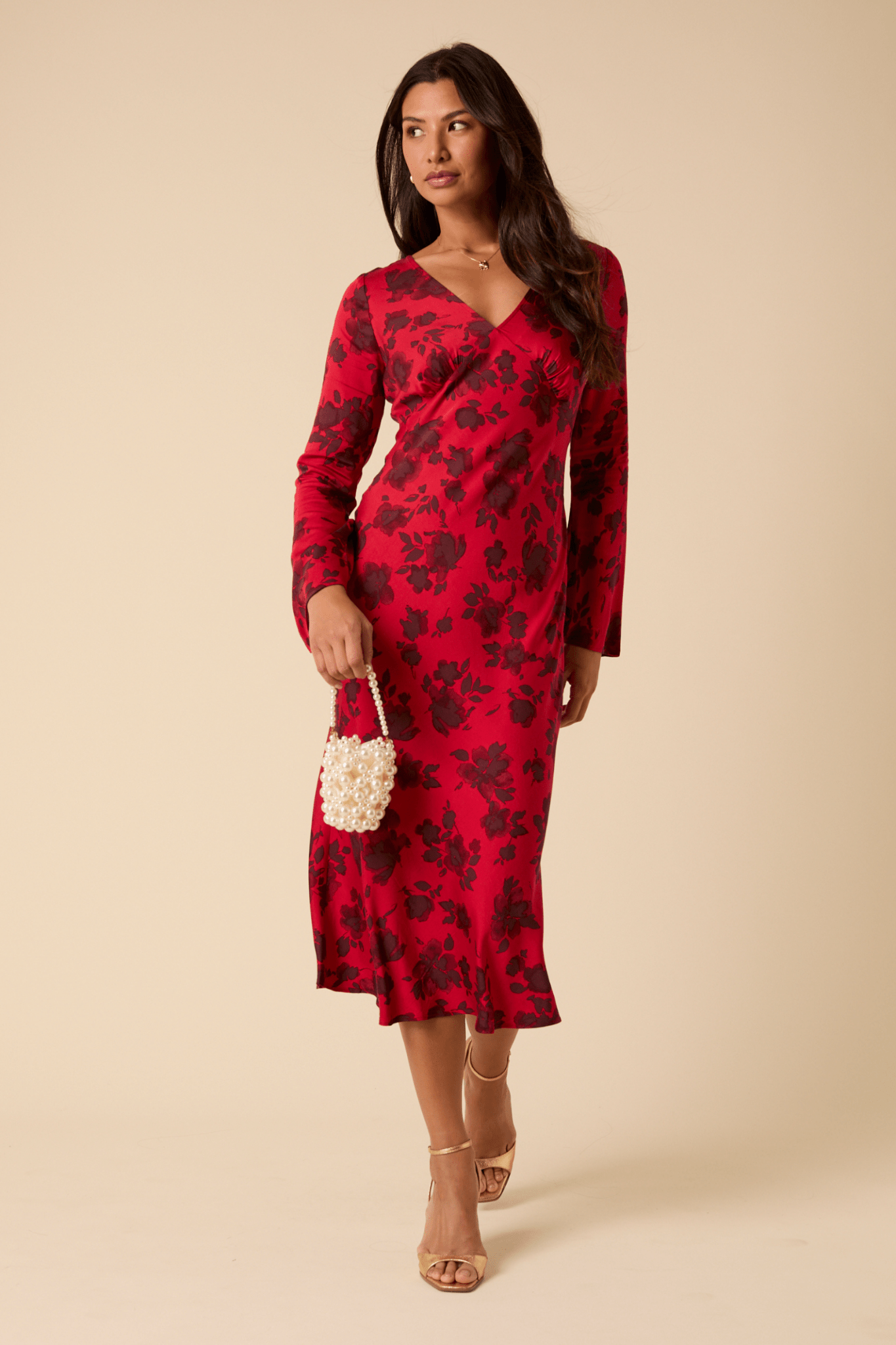 Nobody’s Child D253922 Red Floral Josie Midi Dress - Dotique - Nobody’s Child