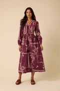 Nobody’s Child D253932 Burgundy Monroe Midi Dress - Dotique - Nobody’s Child
