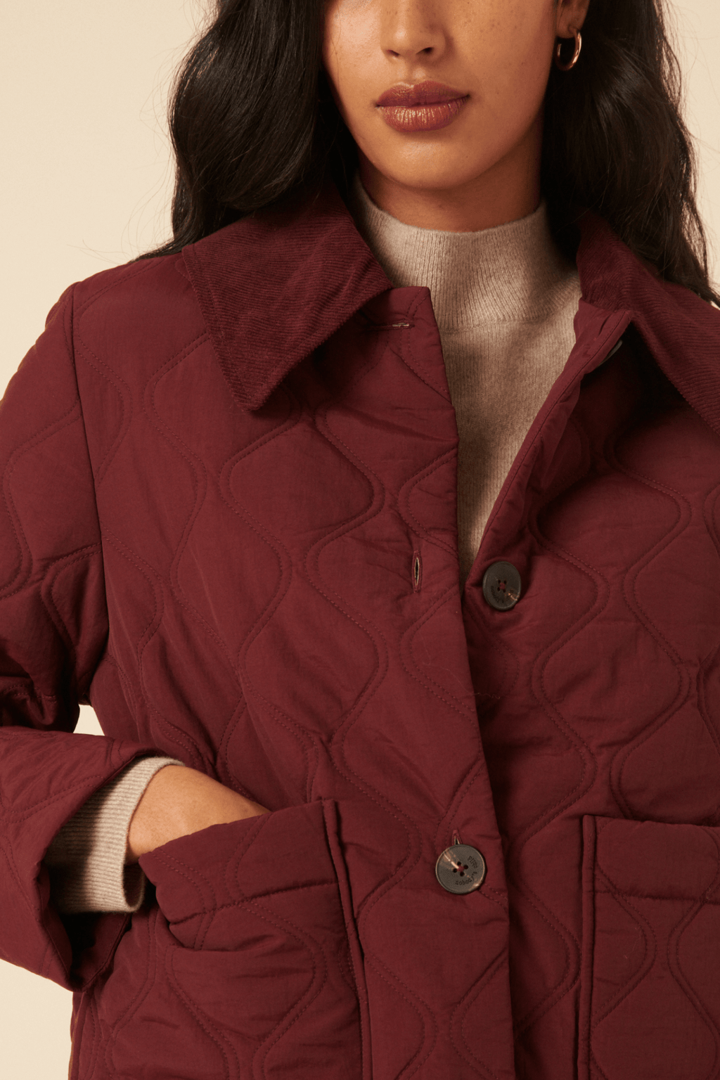 Nobody’s Child O254124 Burgundy Wimslow Quilted Jacket - Dotique - Nobody’s Child