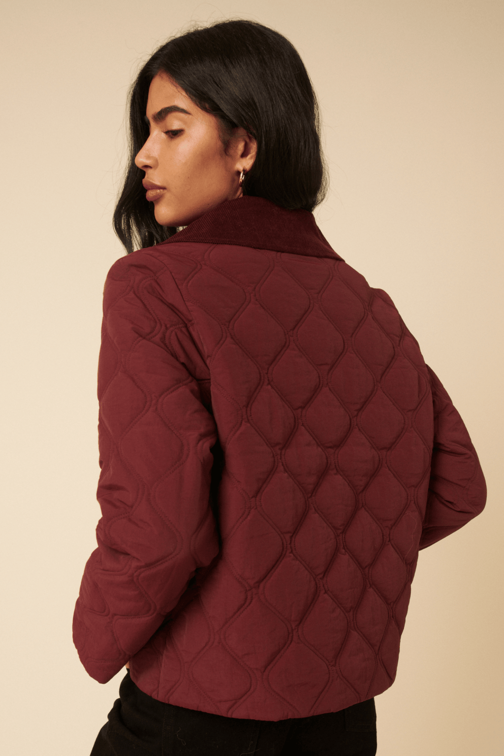 Nobody’s Child O254124 Burgundy Wimslow Quilted Jacket - Dotique - Nobody’s Child