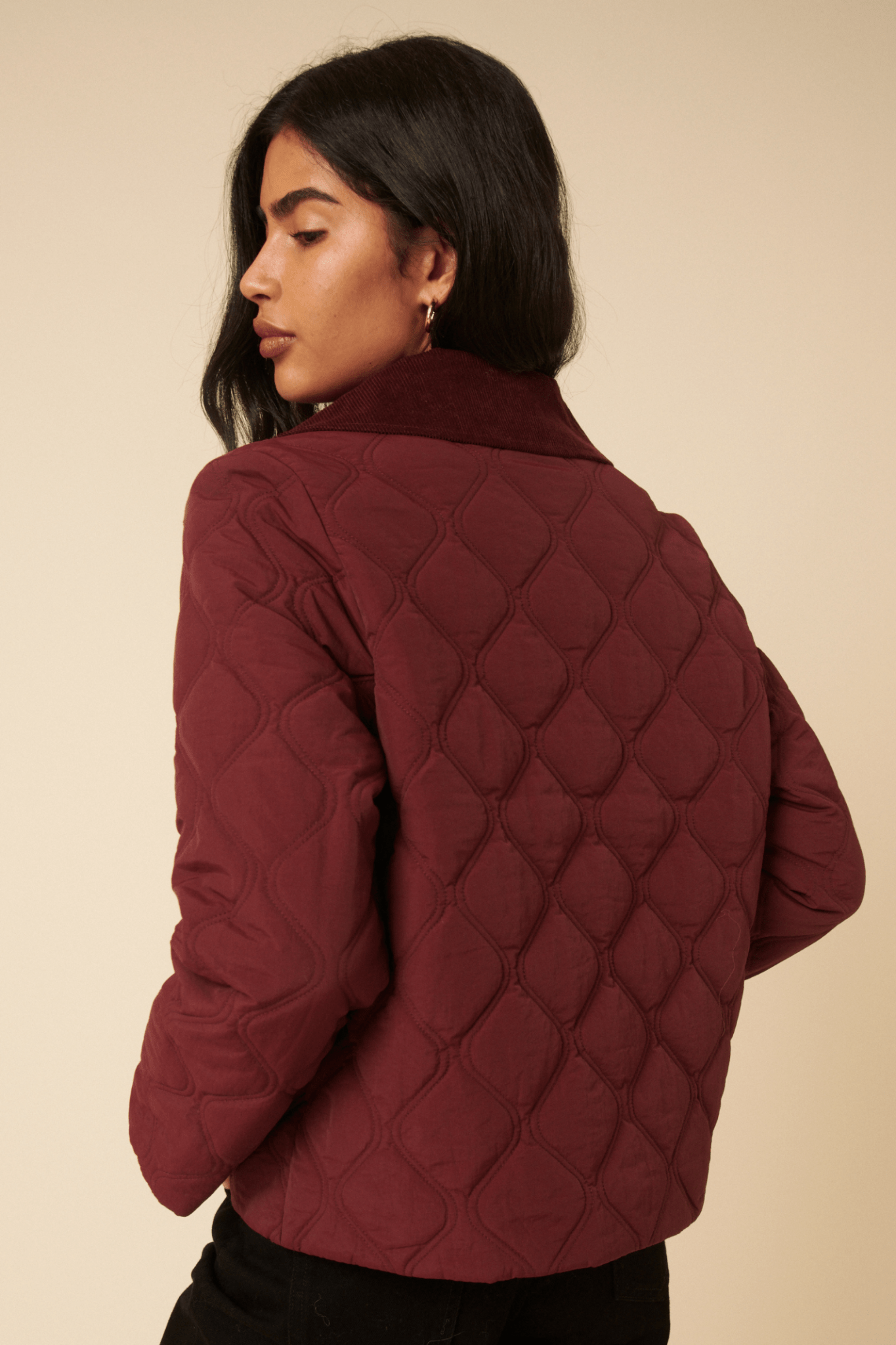 Nobody’s Child O254124 Burgundy Wimslow Quilted Jacket - Dotique - Nobody’s Child