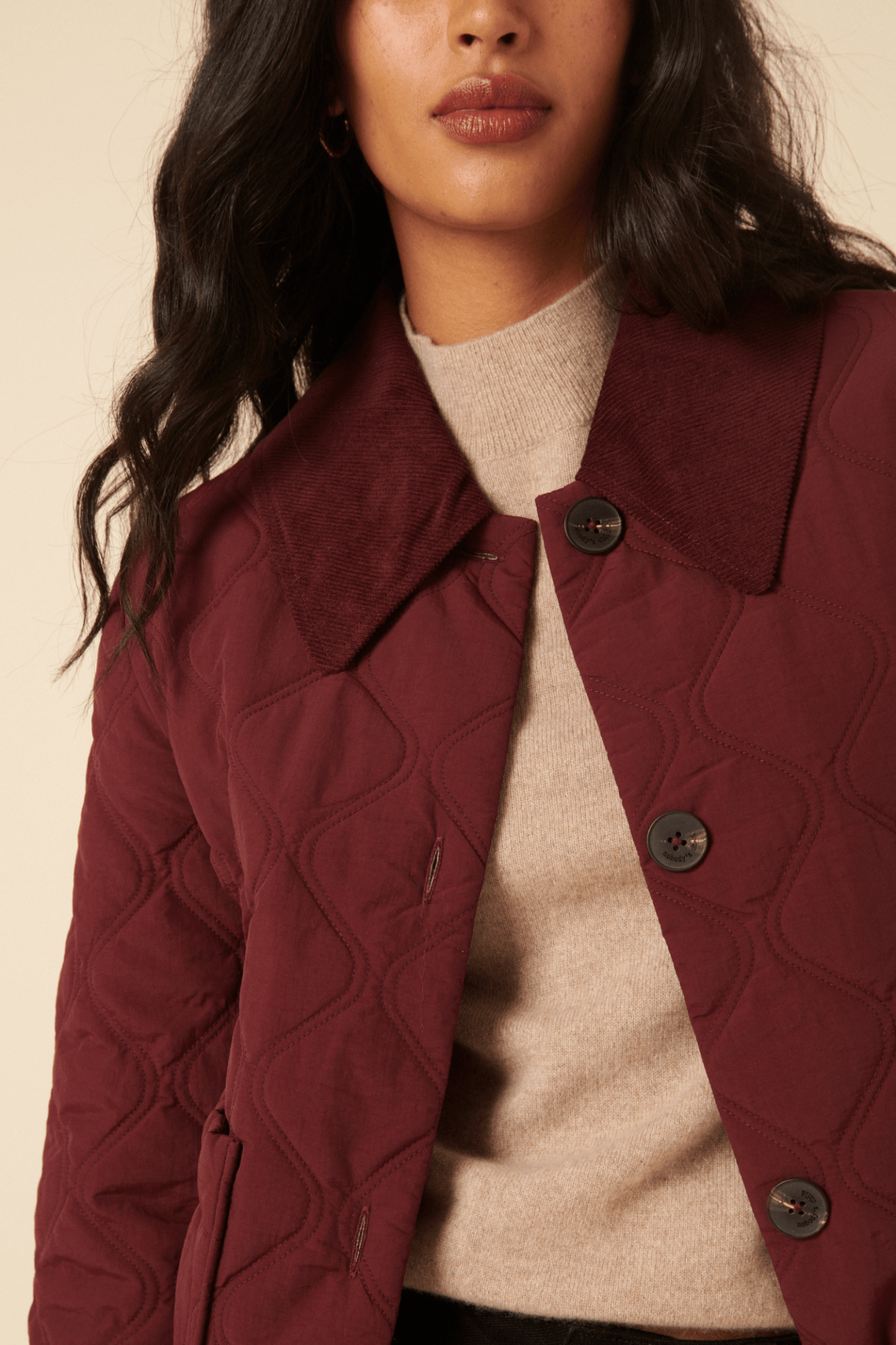 Nobody’s Child O254124 Burgundy Wimslow Quilted Jacket - Dotique - Nobody’s Child